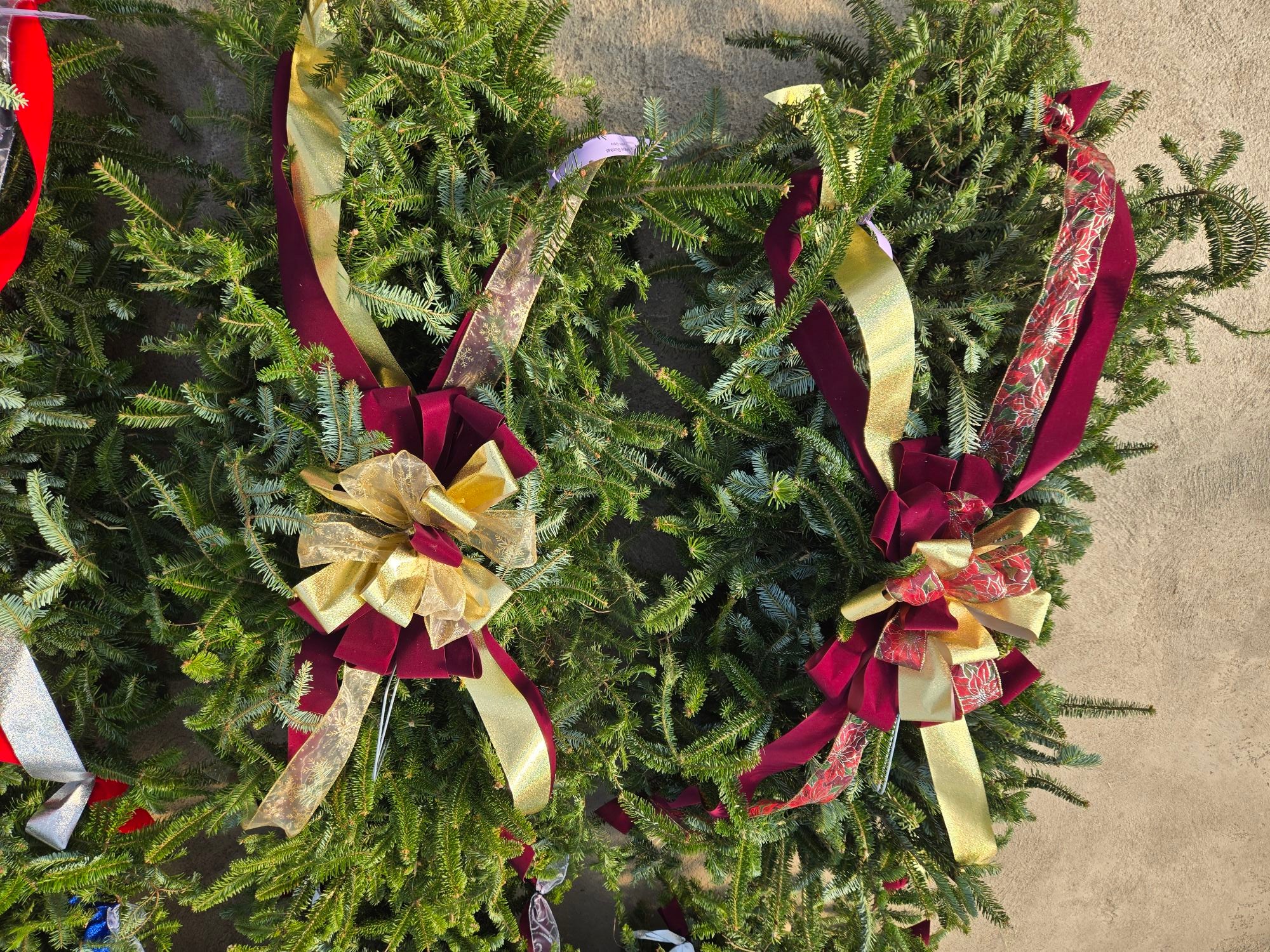 Large Grave Blanket - Bow & Pinecones