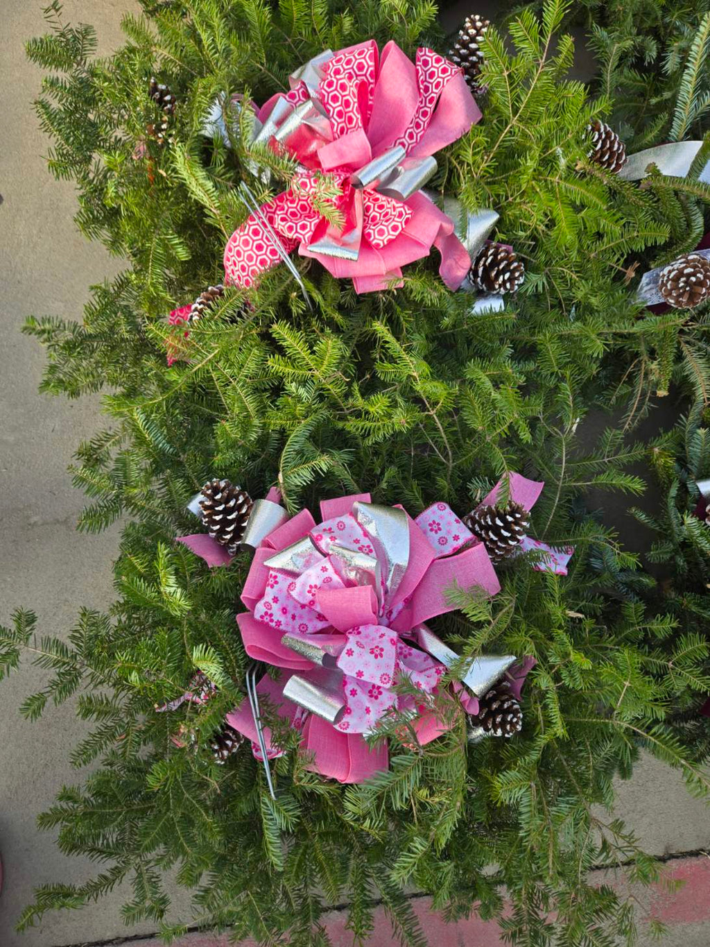 Small Grave Blanket - Bow & Pinecone