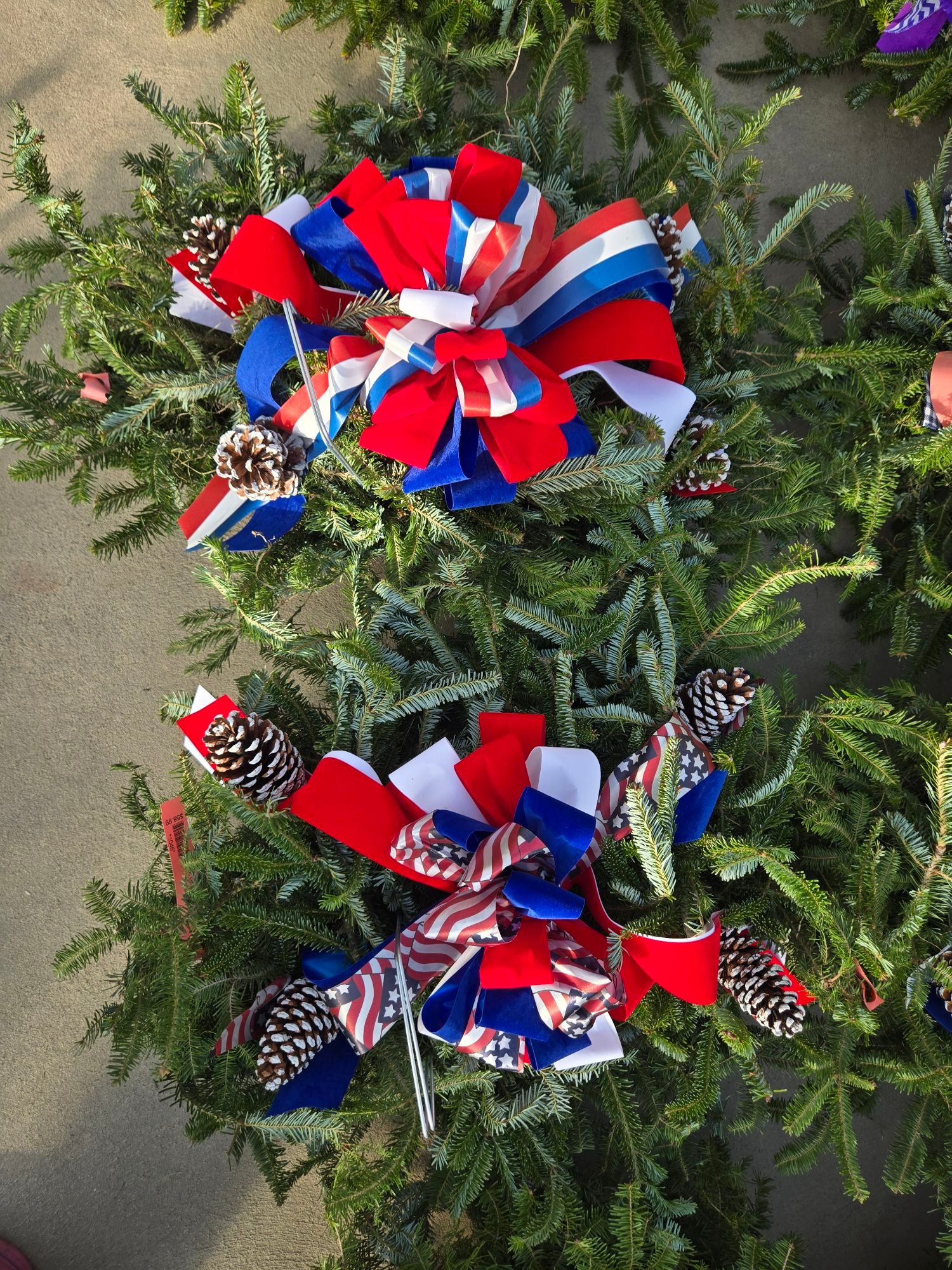 Small Grave Blanket - Bow & Pinecone