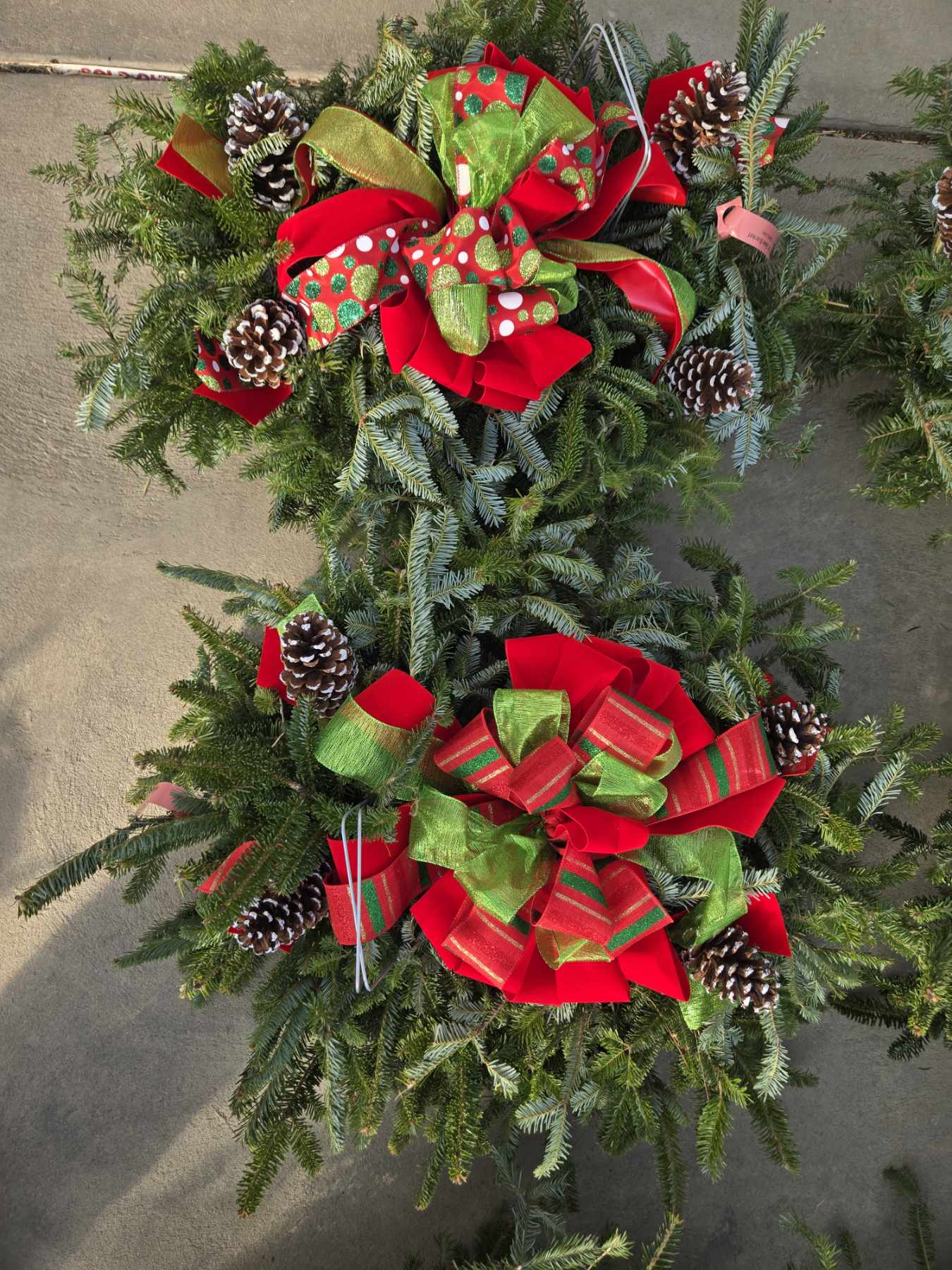 Small Grave Blanket - Bow & Pinecone